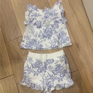 Janie and Jack Blue Floral Kids Matching Set
